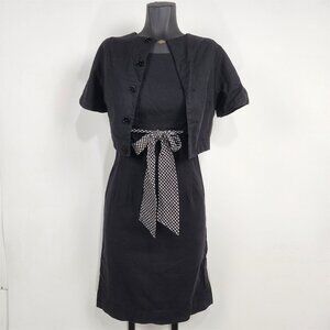 Vintage 1950s Gay Gibson Black Cotton Dress w/ Jacket